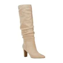 Botas altas para mujer TINSTREE, puntera afilada, de tira, con tacón grueso, botines de invierno - Beis - Ver 1