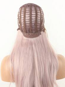 One Piece Pink Lolita Long Natural Curly Wig, Center Parted Wig, Light Pink 30-Inch High Temperature Resistant Synthetic Machine Wig Often Natural Smooth And Realistic Cos Wig Holiday Party - Baby Pink - View 6