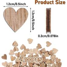 Pack Of 100 Wooden Hearts, 12 Mm Wooden Hearts, Wooden Hearts For Labeling, Wooden Hearts, Small Decoration, Wedding Decoration, Confetti Decoration For Birthday, DIY, Craft, Table,Christmas
