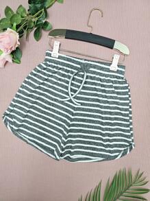 Conjuntos Listrada Cropped Top Simples básico Regata+Short Curto Malha Canelada