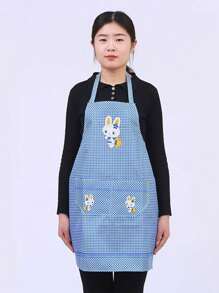 1 件~6 件卡通兔子图案围裙，适合日常休闲、厨房、浴室、家居、家居用品