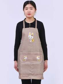 1 件~6 件卡通兔子图案围裙，适合日常休闲、厨房、浴室、家居、家居用品