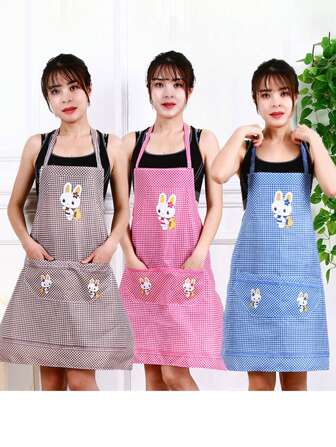 1pc~6pcs Cartoon Rabbit Pattern Aprons, Casual For Daily Use,Kitchen,Bathroom,Home,Household Supplies
