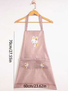 1 件~6 件卡通兔子图案围裙，适合日常休闲、厨房、浴室、家居、家居用品