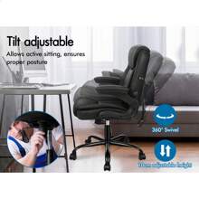ALFORDSON Massage Office Chair, Computer Office Chair, PU Leather Chair 150kg Load Capacity - Black - View 6
