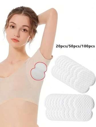 20/50/100 Pieces Underarm Sweat Pad, Polymer Ultra-Thin Sweat Pad, Breathable, Clothing Sweat Pad Shield, Moisture Absorption And Deodorization Pad