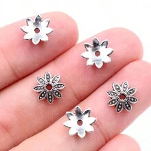 50pcs 8mm 10mm Beads Cap Zinc Alloy Metal Flower Shape Spacer Bead End Caps Findings For DIY Jewelry Making End Caps - Beas Caps - View 3
