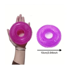 Bite-Resistant Dog Chew Toy Squeaky Donut Chew Toy Dog - Perfect For Grinding And Teething 1pc - Multicolor - View 5