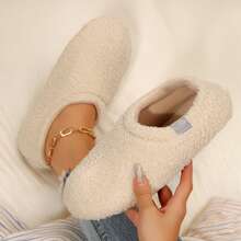 Comfy Women's Memory Foam House Slippers - Soft, Lightweight Boots With Curly Fleece And Cozy Polar Fleece Lining - 米色 - 查看 4
