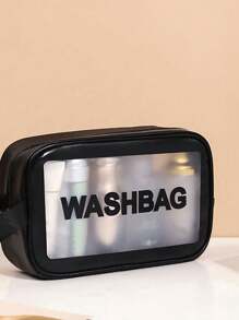 1pc Large Capacity Waterproof Makeup Storage Bag With Clear Portable Design And Double Handles - Perfect For Organizing Cosmetics And Toiletries Makeup Bag Make Up Organizer Toiletry Bag Cosmetic Bag Wash Bag For Travel Back To School Bathroom Dorm Essentials Travel Essentials Beach Bag Beach Essentials Beach Towel Organizer