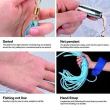 Fishing Cast Net Set (Cast Net + Fishing Bucket + Shuttle + Quick -Drying Towel), Handmade American Saltwater Freshwater Monofilament Nylon Net With Heavy Duty Real Zinc Sinker Weights For Bait Trap Fish 4/ 5/ 6/ 7/ 8/ 9/ 10Ft Radius, 3/ 8 Inch Mesh - 藍色 - 查看 4