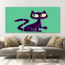 3 PCS/SET Halloween Lady Cat Framed Canvas Posters, Modern Wall Art For Bedrooms, Living Rooms And Hallways, Ideal Decorative And Decorative Gifts