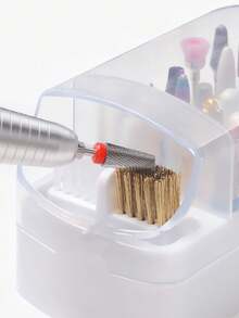 30孔美甲钻打磨抛光头刀架二合一指甲抛光头刷展示收纳清洁收纳盒,30孔美甲抛光头收纳盒清洁收纳二合一指甲磨头盒展示盒,美甲工具收纳盒 30孔多功能二合一防尘抛光头清洁收纳盒 - 彩色 - 查看 7