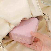Portable Travel Jewelry Box Storage Bag Ring Necklace Pouch Good Gift -Cx1008 - 粉色 - 查看 4