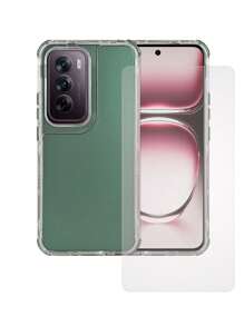 360 3 In 1 Heavy Duty Metal Color Case For Oppo Reno 12 5g Rainbow + Hydrogel Mica - 綠色 - 查看 1
