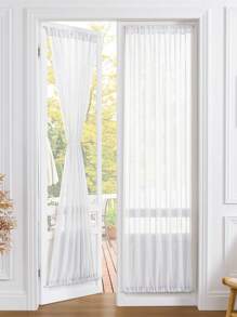 1pc Solid Color Door Curtain Perfect Family Decoration Poyester Material Easy To Clean Dust-Proof And Quick Drying Suitable For Living Room Bedroom Door And Cabinet Decoration - White - View 1
