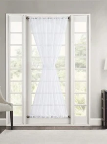 1pc Solid Color Door Curtain Perfect Family Decoration Poyester Material Easy To Clean Dust-Proof And Quick Drying Suitable For Living Room Bedroom Door And Cabinet Decoration - White - View 7