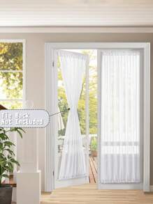 1pc Solid Color Door Curtain Perfect Family Decoration Poyester Material Easy To Clean Dust-Proof And Quick Drying Suitable For Living Room Bedroom Door And Cabinet Decoration - White - View 5
