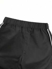 1 pieza Pantalones rectos con bolsillo, simples, casuales, versátiles y de para adolescentes, aptos para entrenamiento, exterior, primavera/verano/otoño/invierno