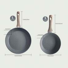 Grey Maifanite Non-Stick Aluminum Frying Pan For Eggs And Steak, Suitable For Home Use On Induction Cooker And Gas Stove Seafood Boil