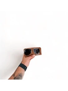 Aviator Sunglasses With Metal Frame - Vàng - Xem 1