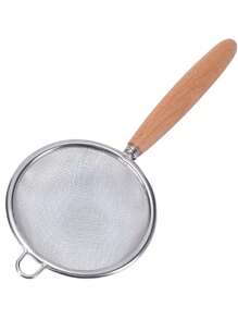 1pc Stainless Steel Slotted Spoon With Wooden Handle, Household Kitchen Strainer Mesh Skimmer Net Ladle For Hot Pot, Frying, Tea Filtration - Multicolor - View 11