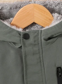 2-4y Young Boy Utility Jacket Outerwear, Spring Autumn Windbreaker Coat - Army Green - View 3