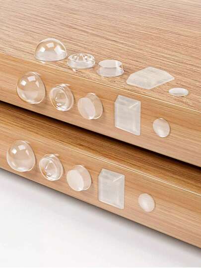 4/10/36/40/64/50/100 piezas Amortiguador de silicona anti-colisión, almohadilla a prueba de golpes para puerta de refrigerador, cojín silencioso para muebles, protector anti-impacto transparente grueso adecuado para tapa de inodoro de baño, refrigerador, gabinete, borde de escritorio, manija de puerta, silla, altavoz, teléfono, pata de sofá, electrodomésticos, fondo de jarrón, pegatina silenciosa de uso múltiple, mejor regalo