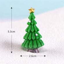 7pcs Christmas Snow Scene Landscaping Mini Ornaments Micro Landscape Christmas Tree Accessories A Variety Of Large And Small Simulation Trees,Christmas - Multicolor - View 11
