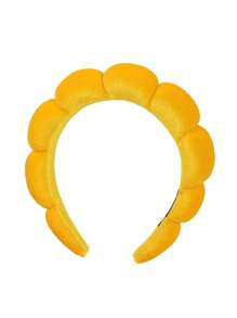 1pc Fashionable Velvet Sponge Spa Headband For Women, Hair Accessory For Washing Face, Makeup, Skincare; Adorable Shower Headband Suitable For Women To Wear While Sleeping, In Pajama Parties Or As A Gift