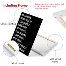 1 Leinwand Hängende inspirierende, motivierende Wandkunst Poster - Positive Zitate für Büro, Fitnessstudio, Wohndekoration - Ermutigungs-Geschenk - Positive Zitate für Wanddekoration - Unternehmer Wandkunst Bilder - Verschiedenfarbig - Übersicht 6