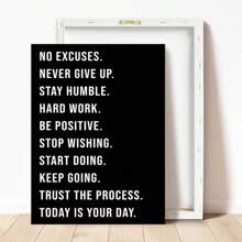 1 Leinwand Hängende inspirierende, motivierende Wandkunst Poster - Positive Zitate für Büro, Fitnessstudio, Wohndekoration - Ermutigungs-Geschenk - Positive Zitate für Wanddekoration - Unternehmer Wandkunst Bilder - Verschiedenfarbig - Übersicht 7