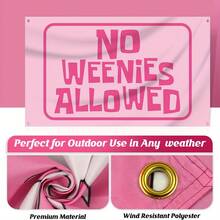 No Weeds Allowed Flag, 3x5 Ft, 100% Polyester Material, Durable, Flag With 4 Brass Grommets, Suitable For Indoor And Outdoor Decoration - Pink - View 1