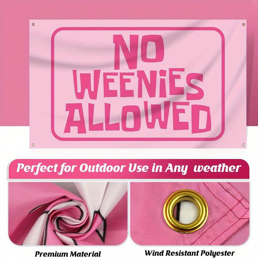 No Weeds Allowed Flag, 3x5 Ft, 100% Polyester Material, Durable, Flag With 4 Brass Grommets, Suitable For Indoor And Outdoor Decoration - Pink - View 1