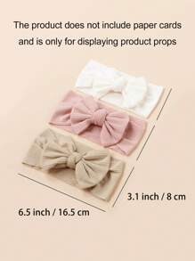 3pcs Baby Breathable Soft Knitted Ribbed Bow Headbands, Suitable For New Year, Valentine's Day, Back To School Season