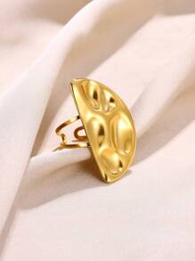 1 Pc Exaggerated Large Sunflower Flower Open Ring For Women Gold Color Stainless Steel Geometric Ring Engagement Wedding Jewelry Gift Valentines
