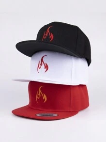 1pc Men's Outdoor Flame Design Snapback Cap,Sports Hip-Hop Cap, Baseball Game Fits,Basketball,Fall Fits,Sports Style,90's Outfit,Bright Colors,Adjustable Outdoor Sun Protection Casual Cap For Travels, Parties And Beach,Ideal For Gifts Halloween - Solid Color - View 9