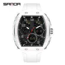 SANDA Men Watch Digital Quartz Military Sport Wristwatch Top Brand Luxury Alarm Date Week Stopwatch Strap Waterproof Electronic Male Clock Gift 6157 - Black - View 16