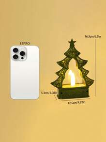 1pc Plastic Christmas Tree With Electronic Candle, Home Decor For Christmas, Warm & Cute Christmas Style Crafts Decoration, Flameless LED Candle For Christmas Party,Room Decor Christmas Decor Christmas Light Bedroom Decor Home Decor Party Decor Holiday Festival Christmas Gift Thanksgiving Christmas Tree Decor Ornaments