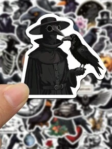 50 miếng dán tường hoạt hình dễ thương Black Crow Series Graffiti DIY trang trí điện thoại di động hộp du lịch tủ lạnh máy tính xách tay cốc nước miếng dán chống thấm nước - Nhiều màu - Xem 5