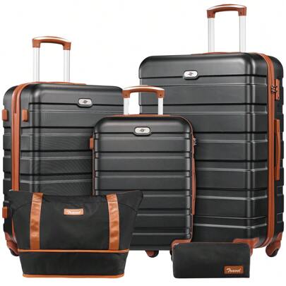 Luggage Sets 5 Piece Suitcases With Wheels, Suitcase Set ABS Hard Luggage With Spinner Wheels TSA Lock, Travel Duffel Bag