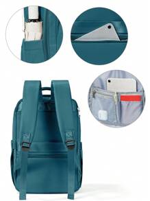 大容量尼龙手提背包笔记本电脑旅行背包轻便易打理短途旅行时尚男士商务功能背包配有舒适肩带学生礼物随机发货新旧版本万圣节男士礼物秋季圣诞节尖叫包男士返校书包背包冬季圣诞礼物旅行包 - 水鴨藍 - 查看 12