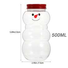 Botellas de jugo de Navidad, tarros con forma de muñeco de nieve Botellas de agua reutilizables de plástico, jarras de caramelos, botellas de leche, recipientes transparentes para hacer jugo, beber Botellas vacías con mini bufandas para fiestas de Navidad, leche, té, bebidas 500ml Decoraciones de Navidad, Regalos de Navidad, Papel de regalo de Navidad, Artículos para fiestas de Navidad, Bolsas de regalo de Navidad, Etiquetas de Navidad - Multicolor - Ver 14