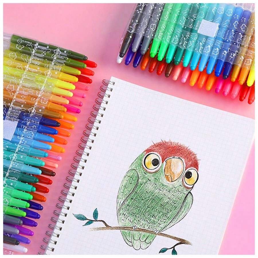 12 Packs Twistable Painting Wax Crayons For Art Graffiti Drawing SHEIN