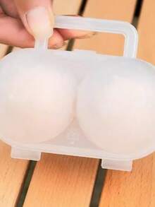 1pc Egg Carrier, Portable Plastic Egg Storage Box, Shock-Proof Egg Carton Suitable For Outdoor Travel, Mini Compact 2-Egg Capacity Travel Essentials School School Supplies Holiday Camping Holiday Essentials Vacation Accessories - Clear - View 6