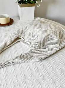 女士镂空针织单肩包，简约钩针手提包，轻便休闲钩针图案包，适合青少年、女性、大学生，完美适用于大学、户外活动、旅行、野餐、度假、海滩、购物等各种场合，最受欢迎的沙滩包 - 白色 - 查看 4