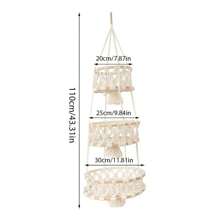 1 件波西米亚风格 2/3 层装饰性收纳网袋，厨房/园艺植物悬挂收纳袋，家居装饰，房间装饰，墙面装饰 - 如圖所示 - 查看 13