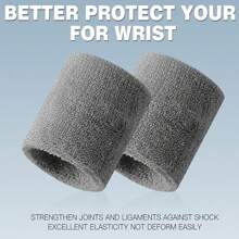 2pcs Sweatbands Sports Wristband For Men & Women - Moisture Wicking Athletic Terry Cloth Sweatband For Tennis, Basketball, Running, Gym, Working Out Gym Accessories