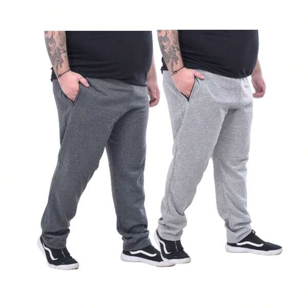 Kit 2 Calças Moletom Masculina Plus Size G1 ao G5