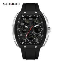 SANDA Men Watch Digital Quartz Military Sport Wristwatch Top Brand Luxury Alarm Date Week Stopwatch Strap Waterproof Electronic Male Clock Gift 6157 - Black - View 15